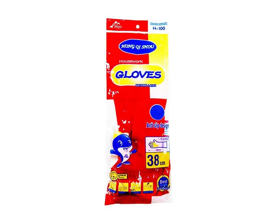 Hong Qi Shou Housework Gloves Large 38cm 1 Pair