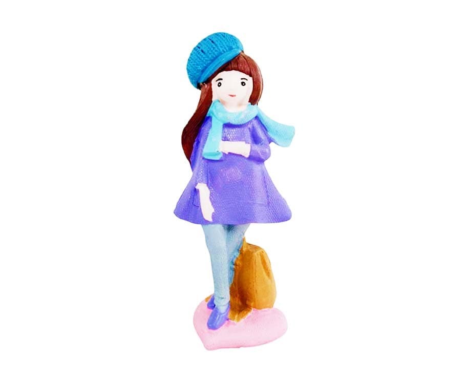 Sta.Lucia Supermarket Desk Figurines Woman in Violet