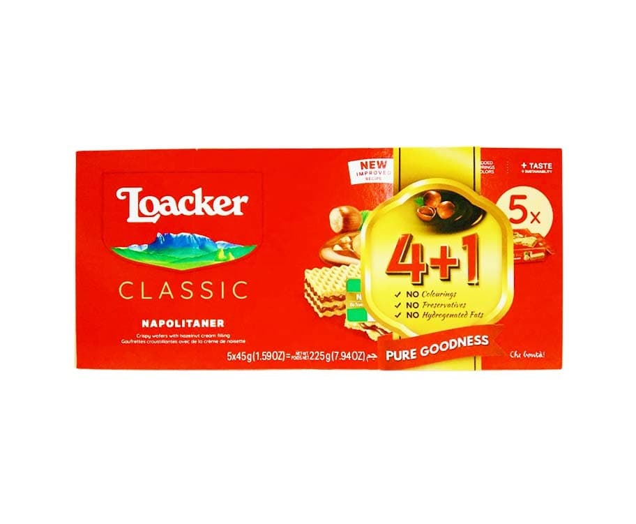 Loacker Classic Napolitaner (4+1 Packs x 45g)
