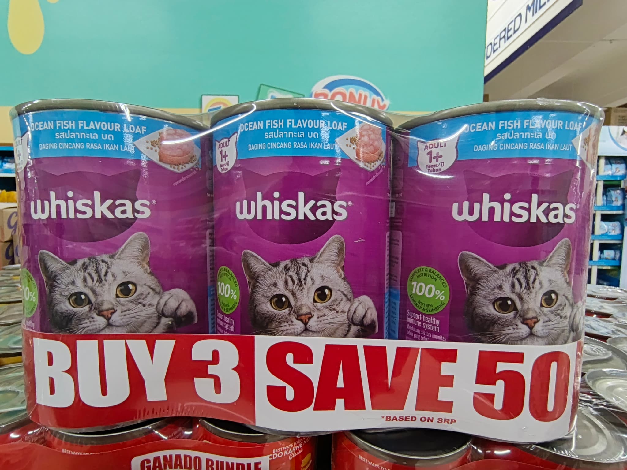 Whiskas Ocean Fish Flavour Loaf (3 Cans x 400g)