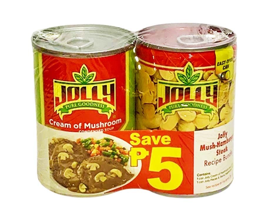 Jolly Cream of Mushroom Soup Condensed Soup 10.5oz + Jolly Pieces & Stems Mushrooms 284g
