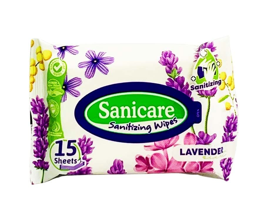 Sanicare Sanitizing Wipes Lavender Scent 15 Sheets