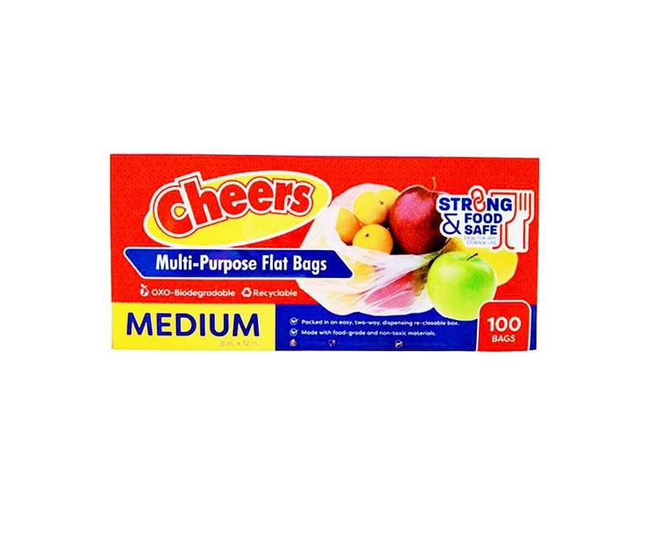 Cheers Multi-Purpose Flat Bags Medium (8" x 12") 100 Bags