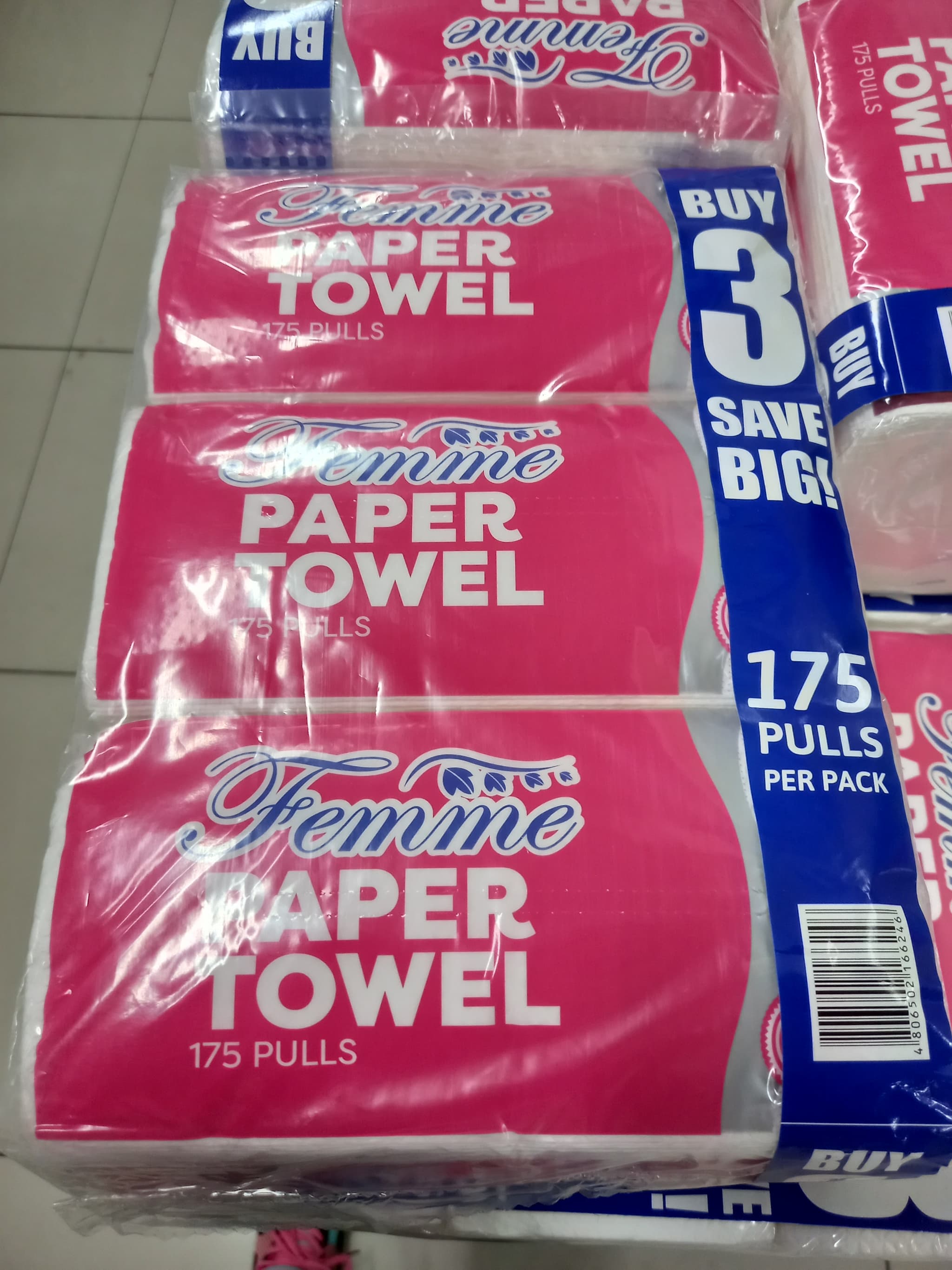 Femme Paper Towel (3 Packs x 175 Pulls)