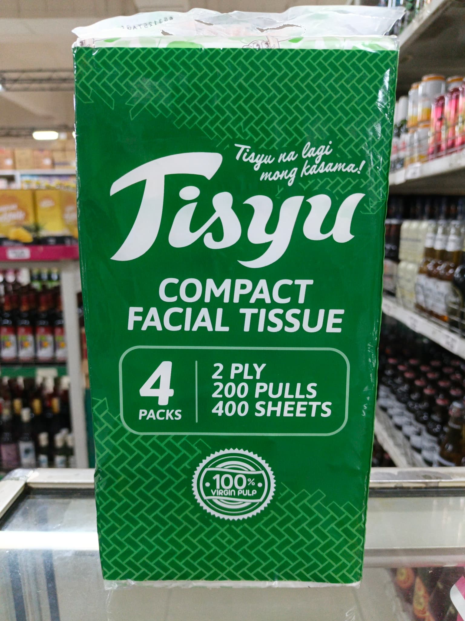 Tisyu Compact Facial Tissue 4 Packs 2Ply 200Pulls 400Sheets