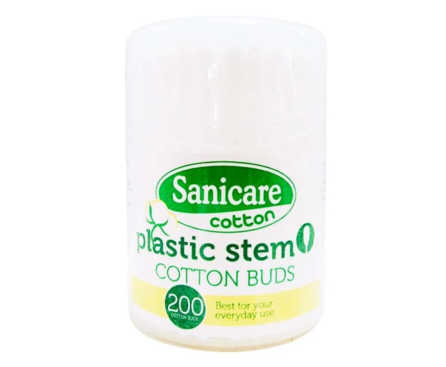 Sanicare Plastic Stem Cotton Buds 200 Tips