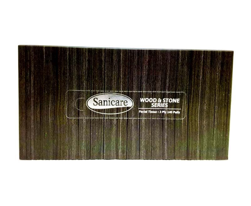 Sanicare Wood & Stone Series Facial Tissue 3-Ply 140 Pulls 420 Sheets