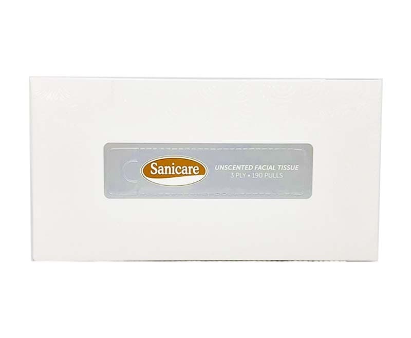 Sanicare Unscented Facial Tissue 3-Ply 190 Pulls 570 Sheets