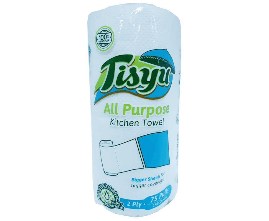 Tisyu All Purpose Kitchen Towel 2-Ply 75 Pulls 150 Sheets