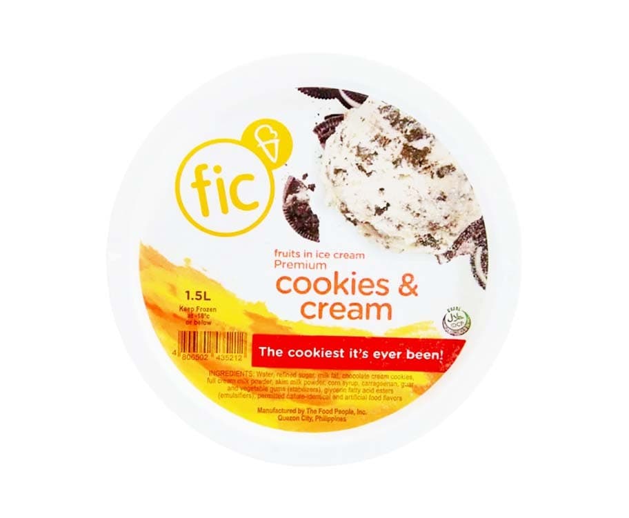 FIC Fruits in Ice Cream Premium Cookies & Cream 1.5L
