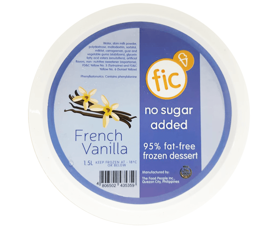 FIC French Vanilla No Sugar Added 1.5L