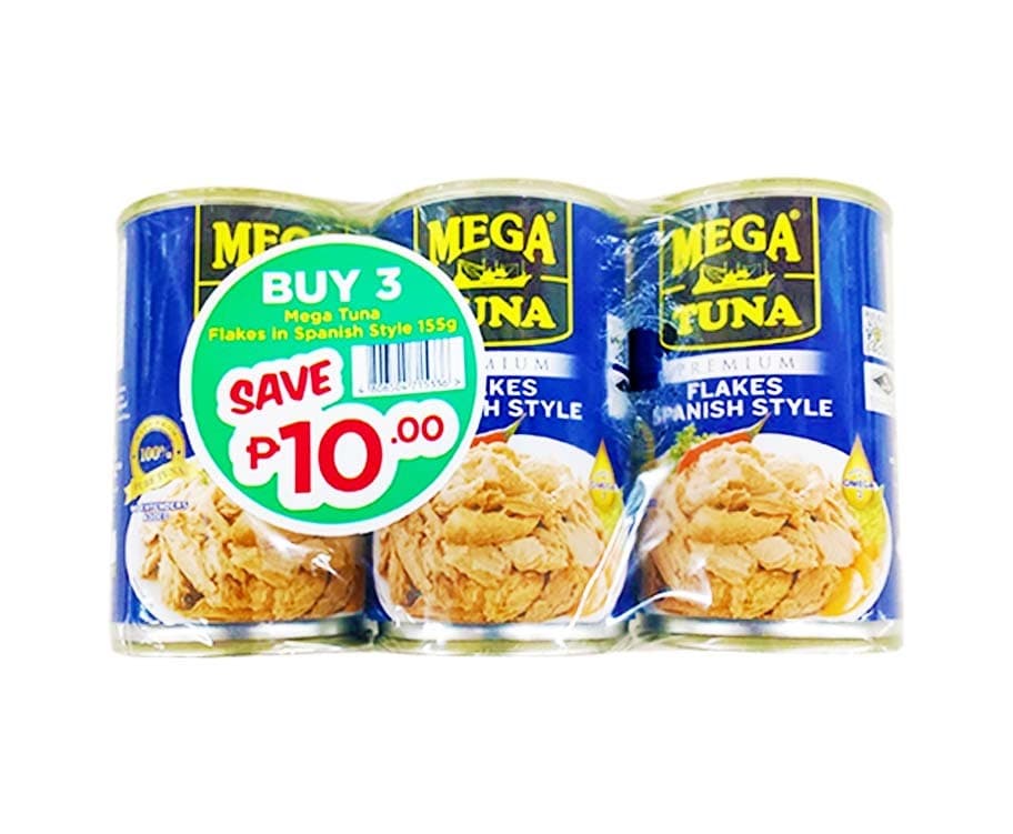 Mega Tuna Premium Flakes Spanish Style (3 Packs x 155g)