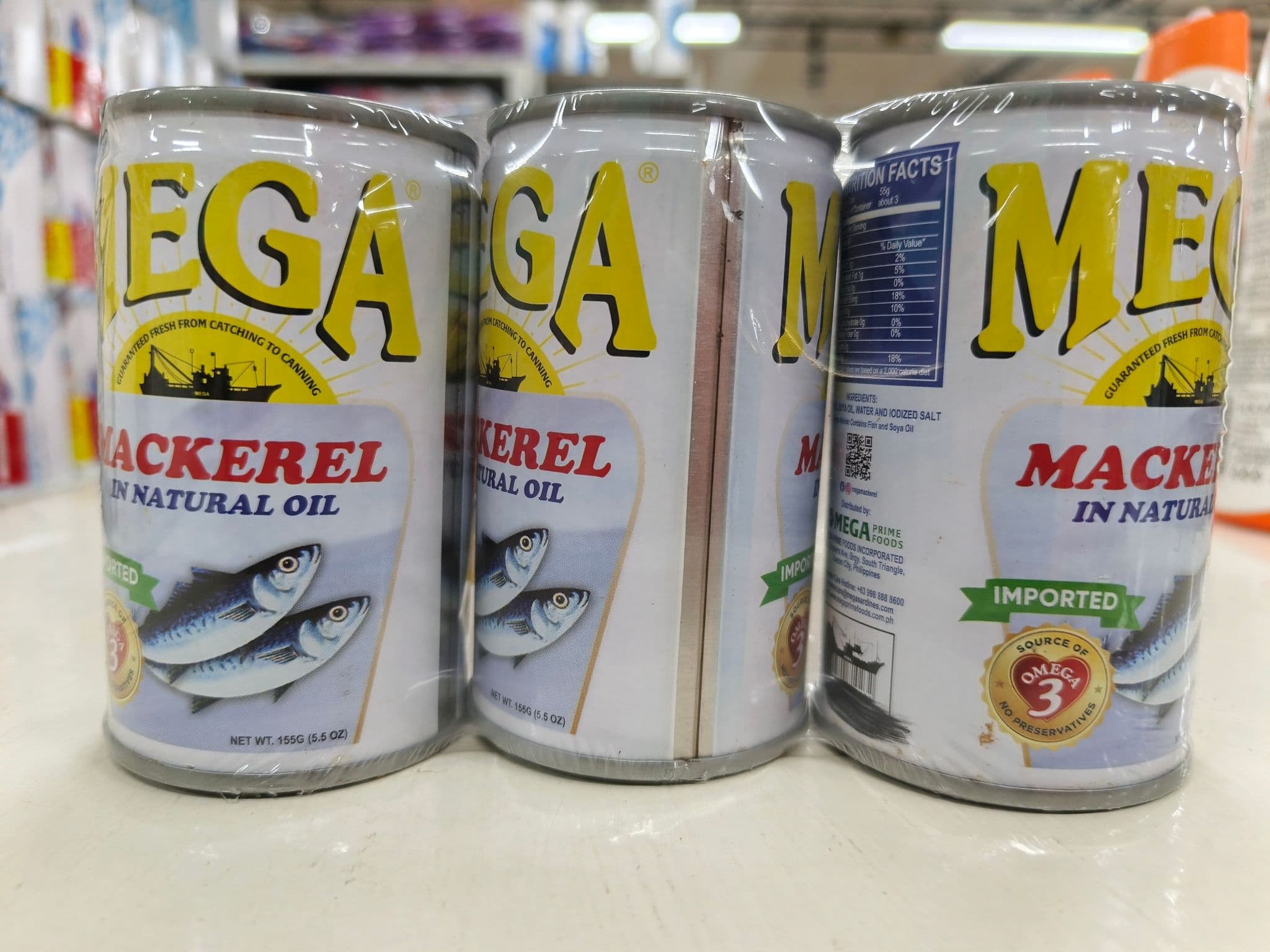 Mega Mackarel in Natural Oil (3 Cans x 155g)