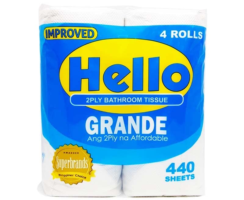 Hello Grande Bathroom Tissue 2-Ply 440 Sheets 4 Rolls
