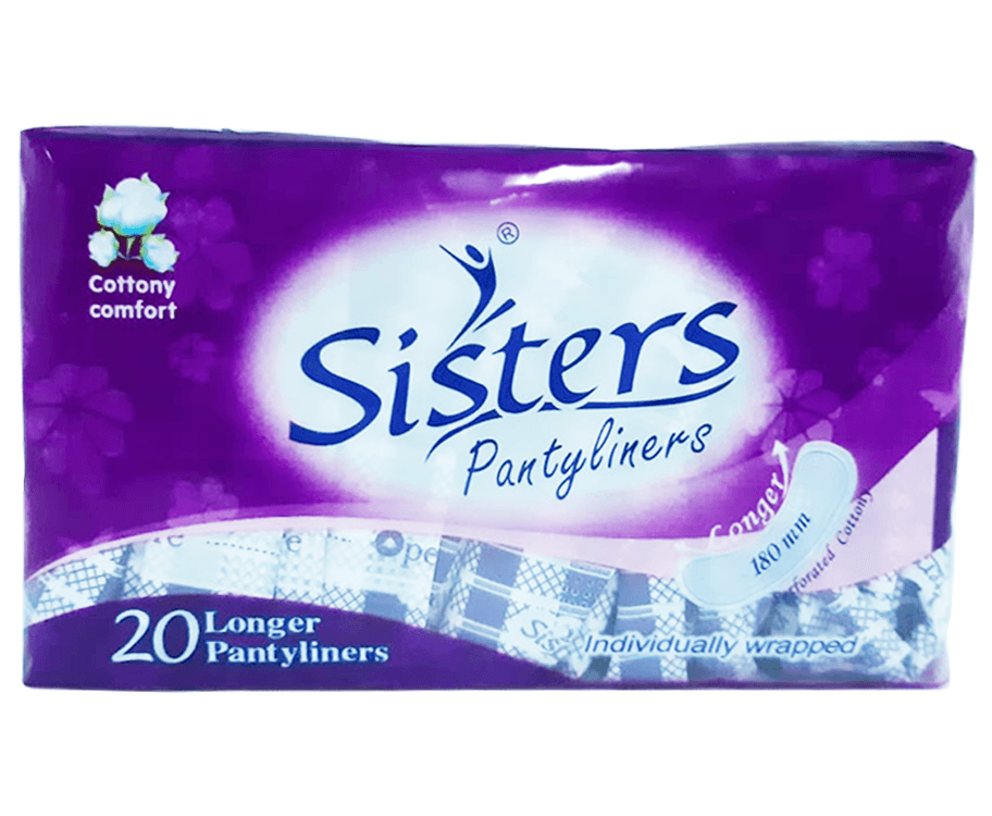 Sisters Pantyliners 20 Longer Pantyliners Cottony Comfort