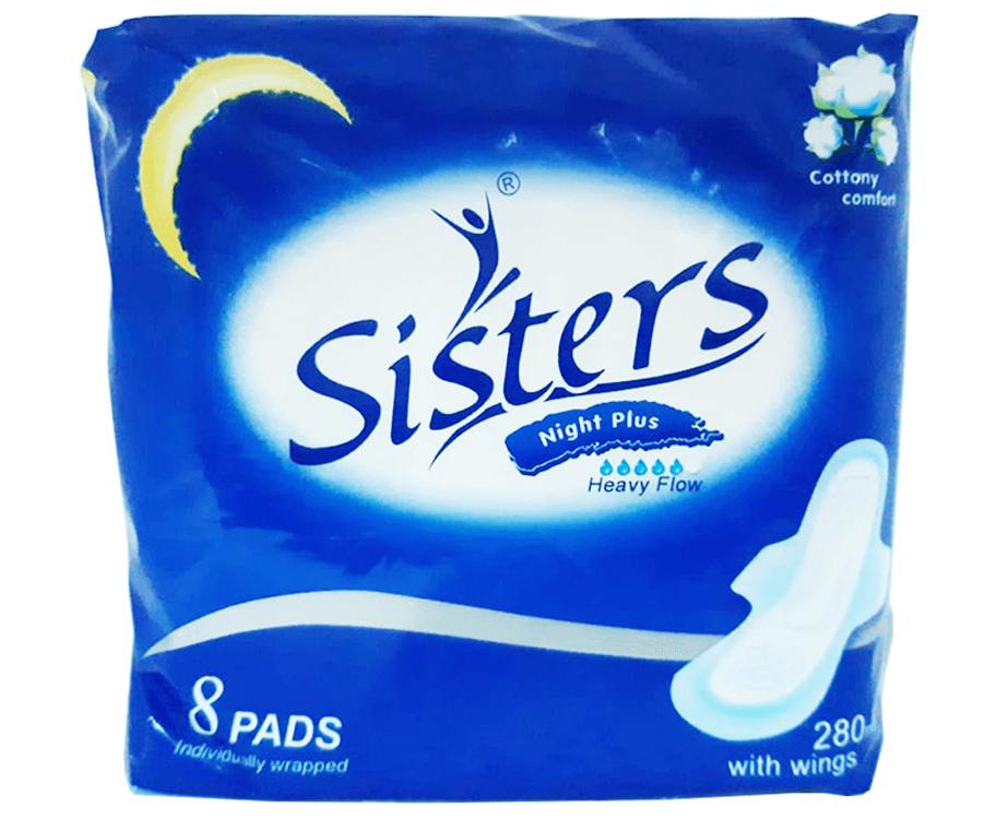 Sisters Night Plus Heavy Flow Cottony Comfort 8 Pads