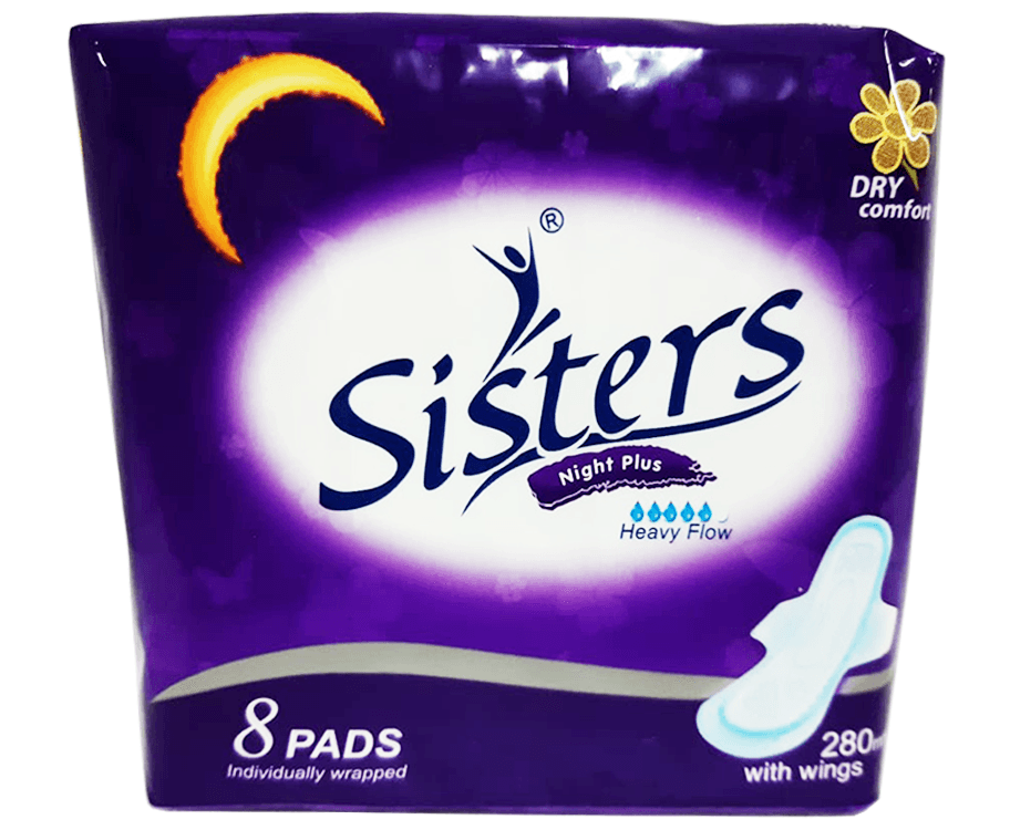 Sisters Night Plus Heavy Flow Dry Comfort 8 Pads