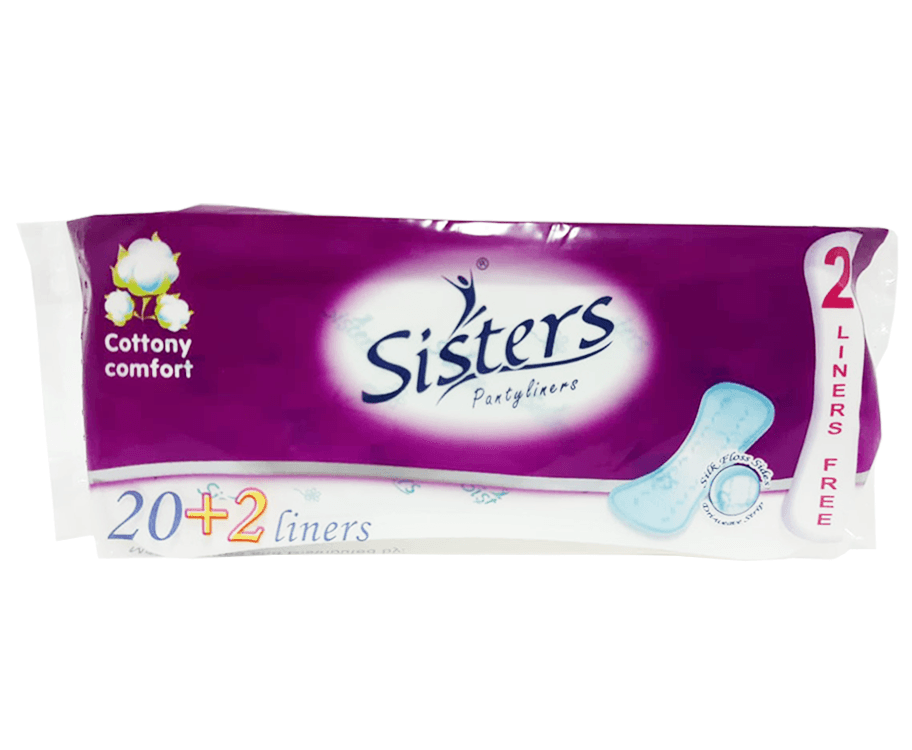 Sisters Pantyliners 20+2 Liners Free Cottony Comfort