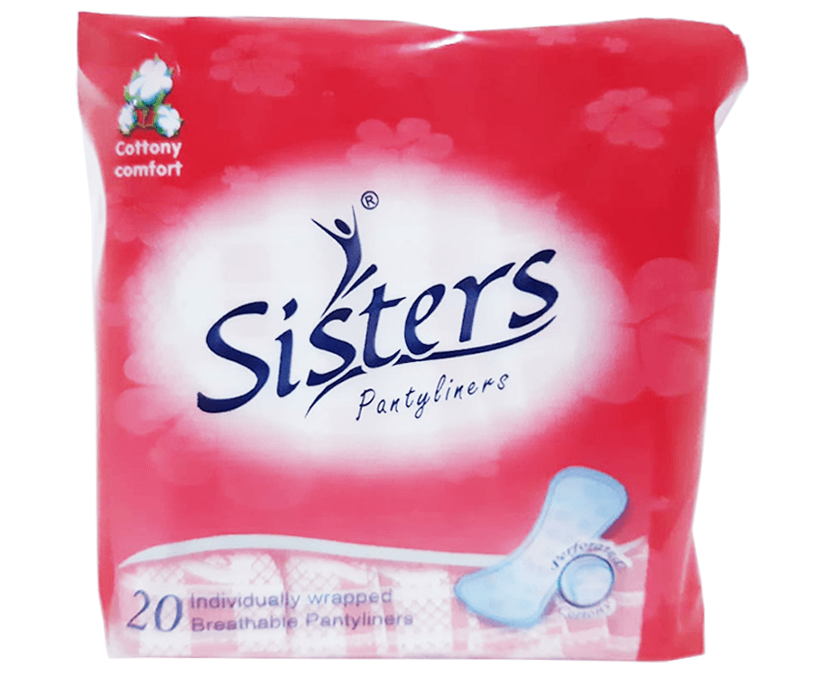 Sisters Pantyliners 20 Individually Wrapped Breatheable Pantyliners Cottony Comfort