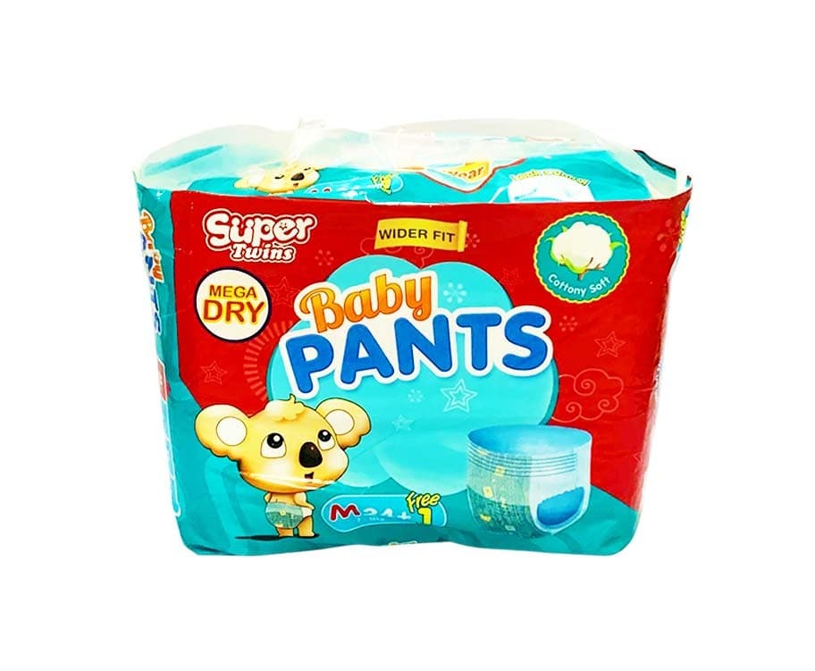 Super Twins Wider Fit Mega Dry Baby Pants Medium 7-13kg 24+1 Pads
