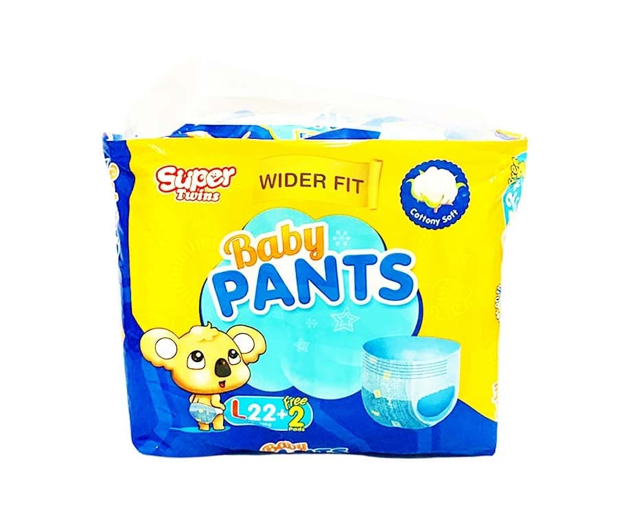 Super Twins Wider Fit Baby Pants Large 10-16kg 22+2 Pads
