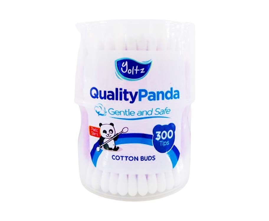 Yoltz Quality Panda Cotton Buds Plastic Stems Purple 300 Tips