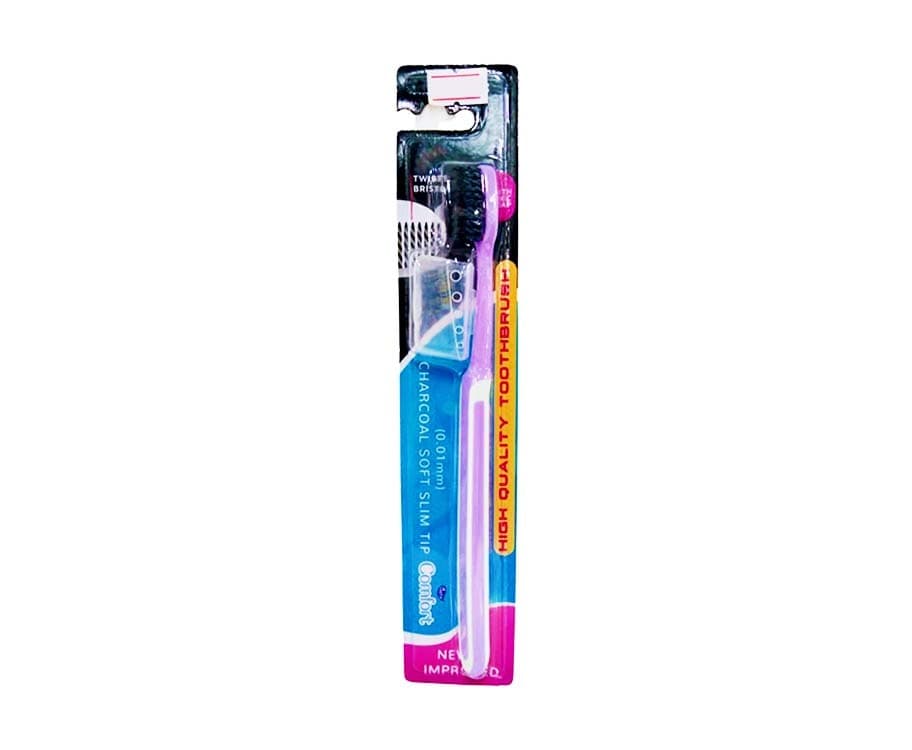 Yoltz Comfort Twisted Bristles Charcoal Soft Slim Tip Purple