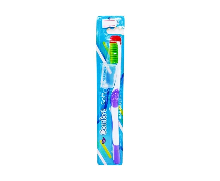 Yoltz Comfort Soft Toothbrush with Hygienic Cap Purple 1 Piece
