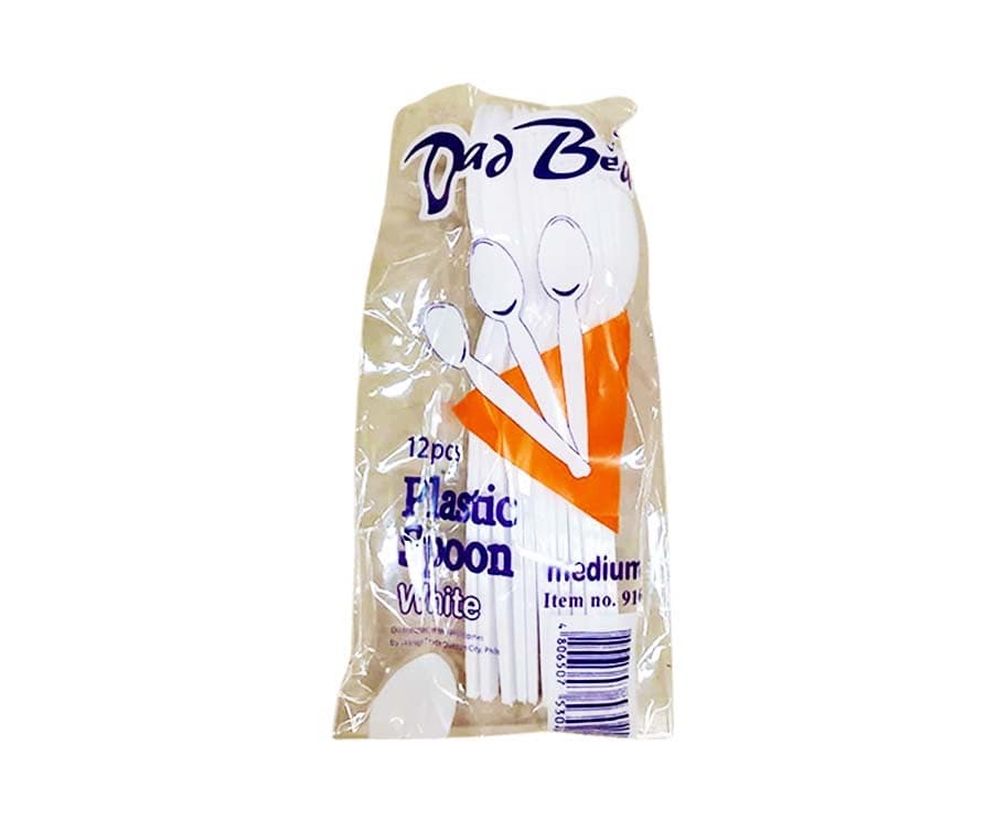 Welup Dad Bear Plastic Spoon White Medium Item No. 916 12 Pieces