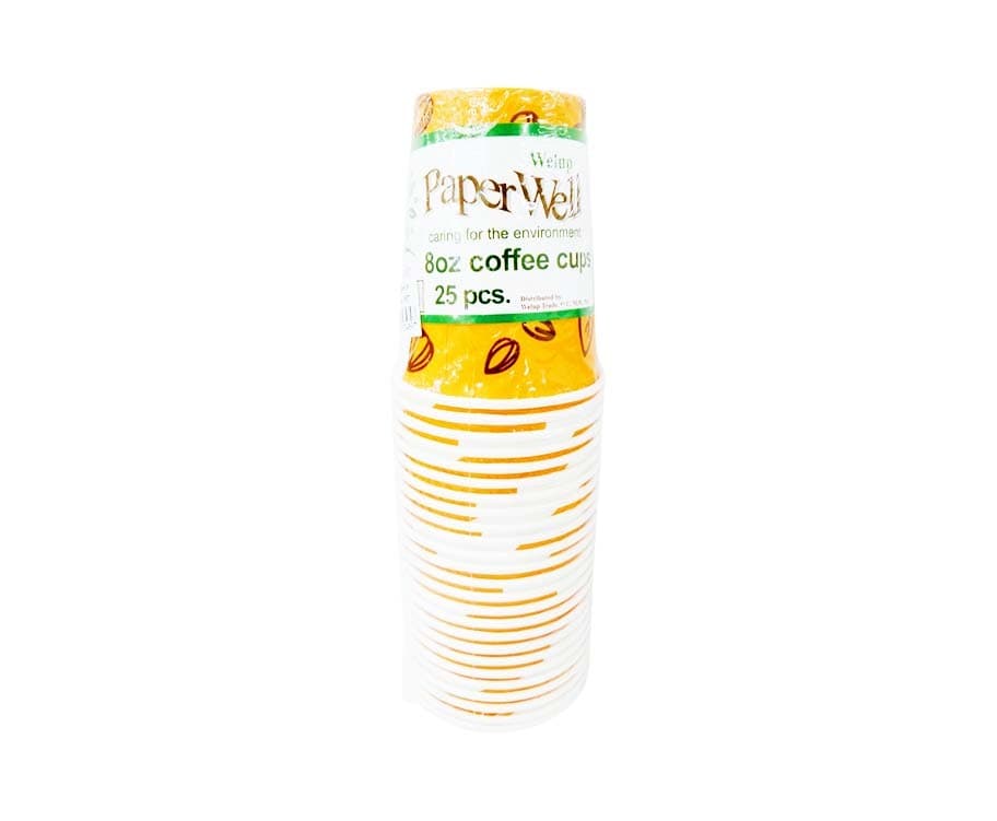 Welup Paper Well 8oz Coffee Cups 25 Pieces