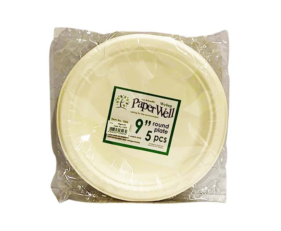 Welup Paper Well Round Plate 9” 5 Pieces