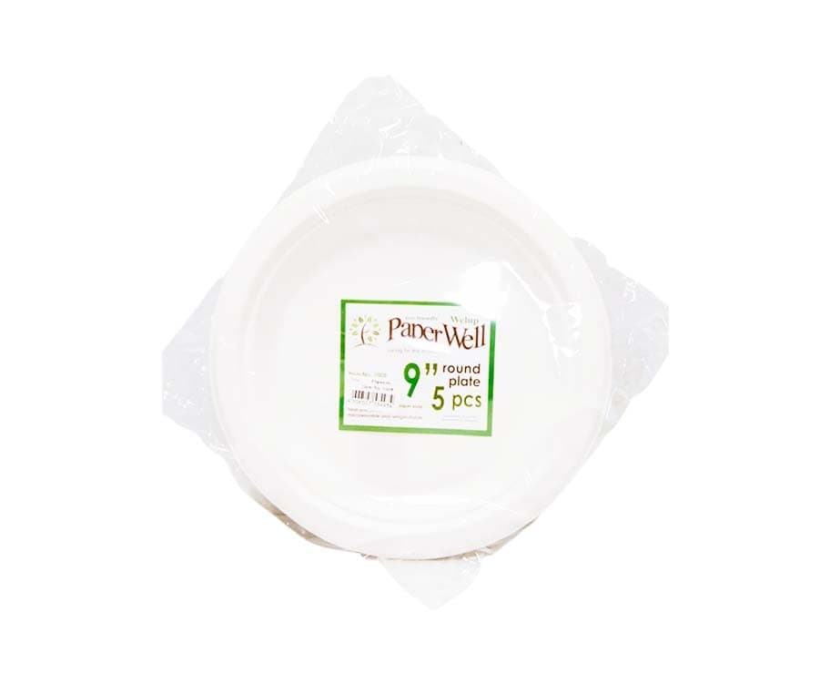 Welup Paper Well Round Plate 9" (5 Pieces)