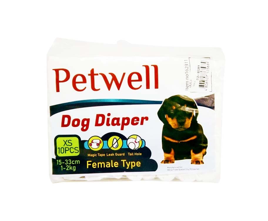 Petwell Dog Diaper XS Female Type 10 Pieces