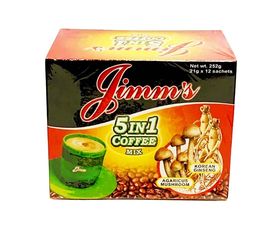 Jimm's 5-in-1 Coffee Mix with Korean Ginseng and Agaricus Mushroom (12 Sachets x 21g) 252g