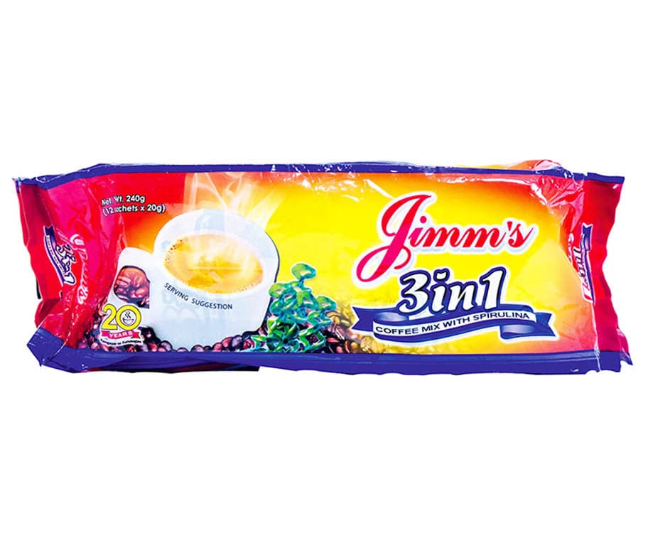 Jimm's 3-in-1 Coffee Mix with Spirulina (12 Packs x 20g)