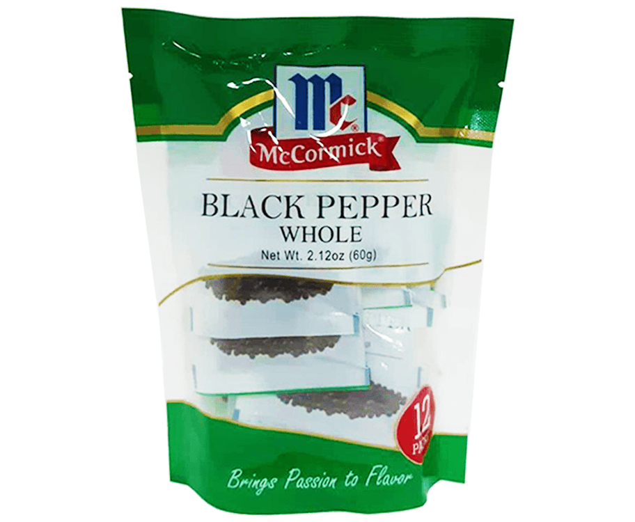 McCormick Black Pepper Whole (12 Packs x 5g) 60g