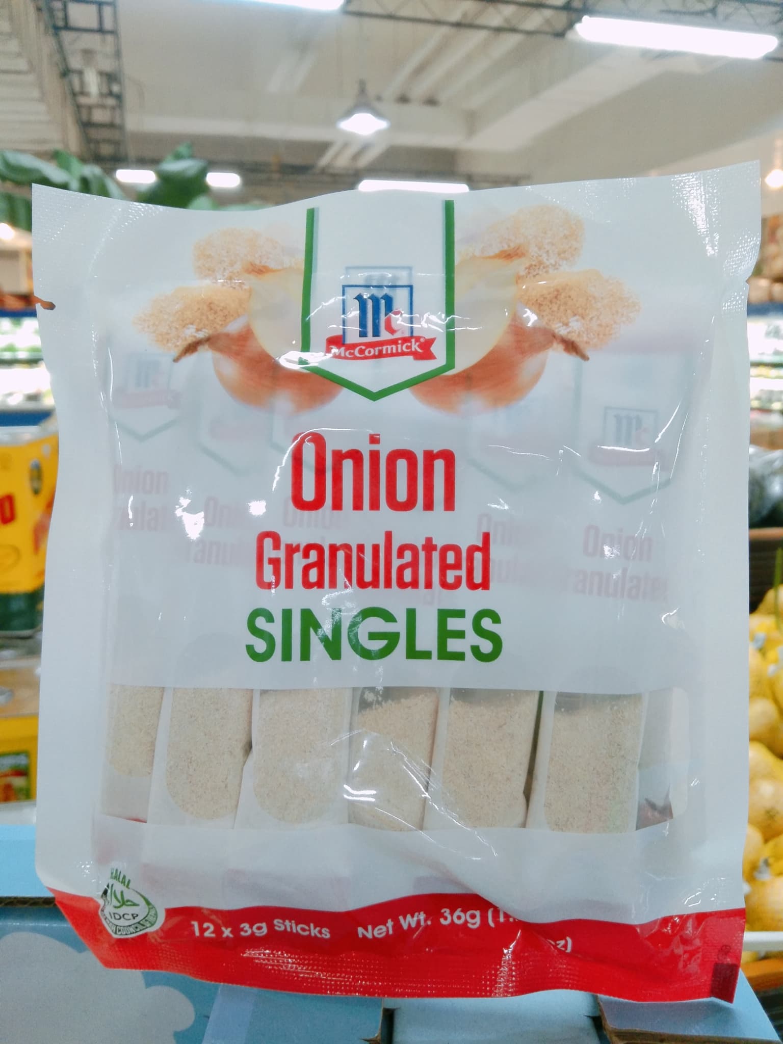 McCormick Onion Granulated Singles 36g (12 Sticks x 3g)