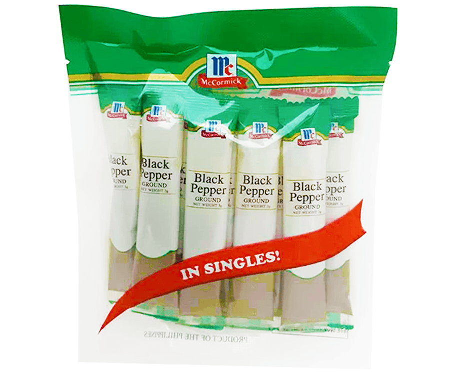 McCormick Black Pepper Ground In Singles (12 Packs x 3g)