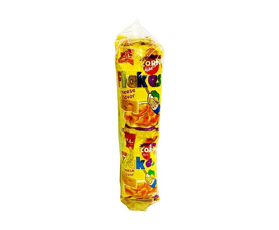 W.L. Foods Corn Bits Flakes Cheese Flavor (12 Packs x 8g)