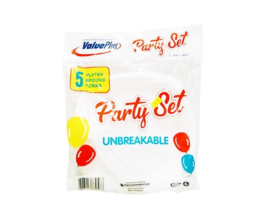 Value Plus Party Set 5 Plates, 5 Spoons, & 5 Forks