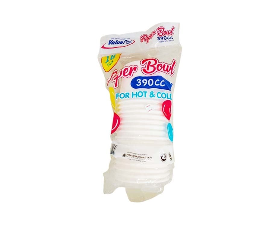 Value Plus Paper Bowl Hot & Cold 390cc 16 Pieces