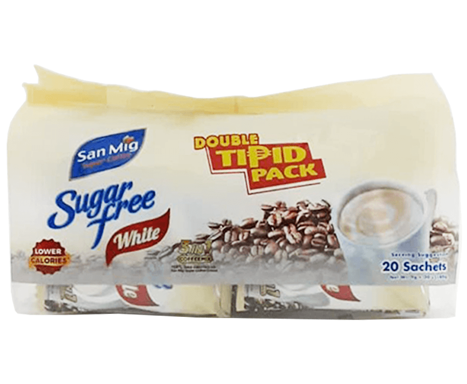 San Mig Sugar Free White 3-in-1 Coffee Mix Double Tipid Pack (20 Sachets x 9g)