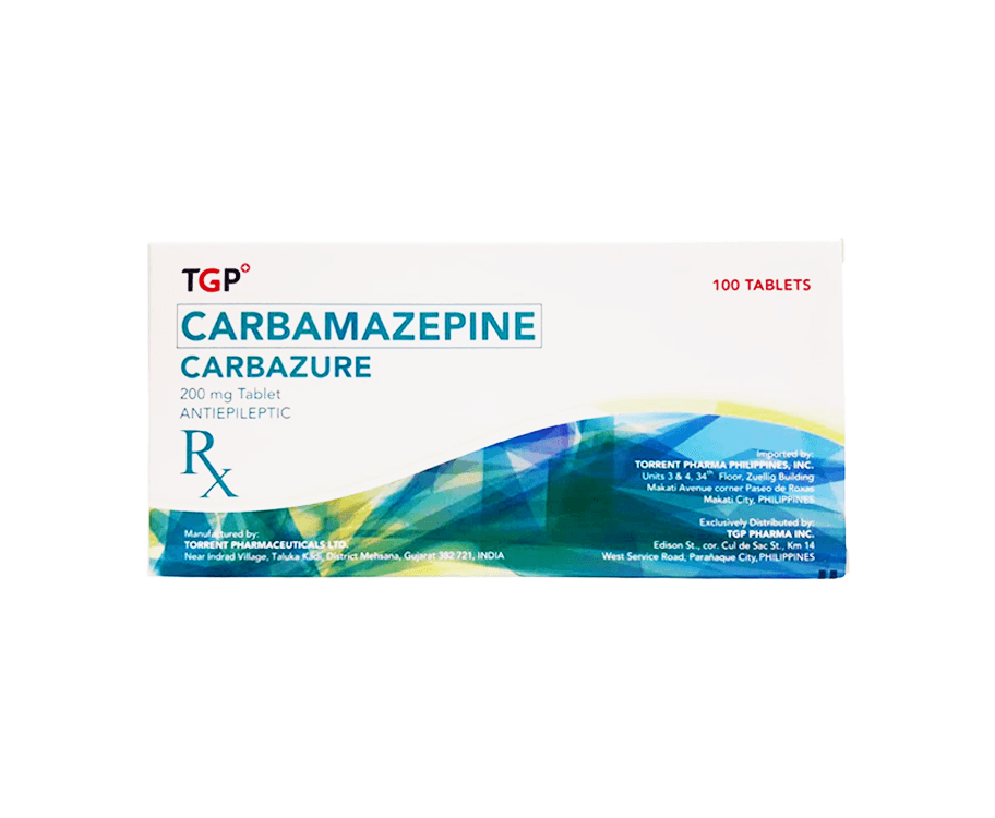 TGP Carbamazepine Carbazure 200mg 100 Tablets Antiepileptic