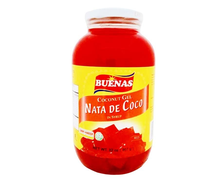 Buenas Nata De Coco Coconut Gel in Syrup Red 32oz (907g)