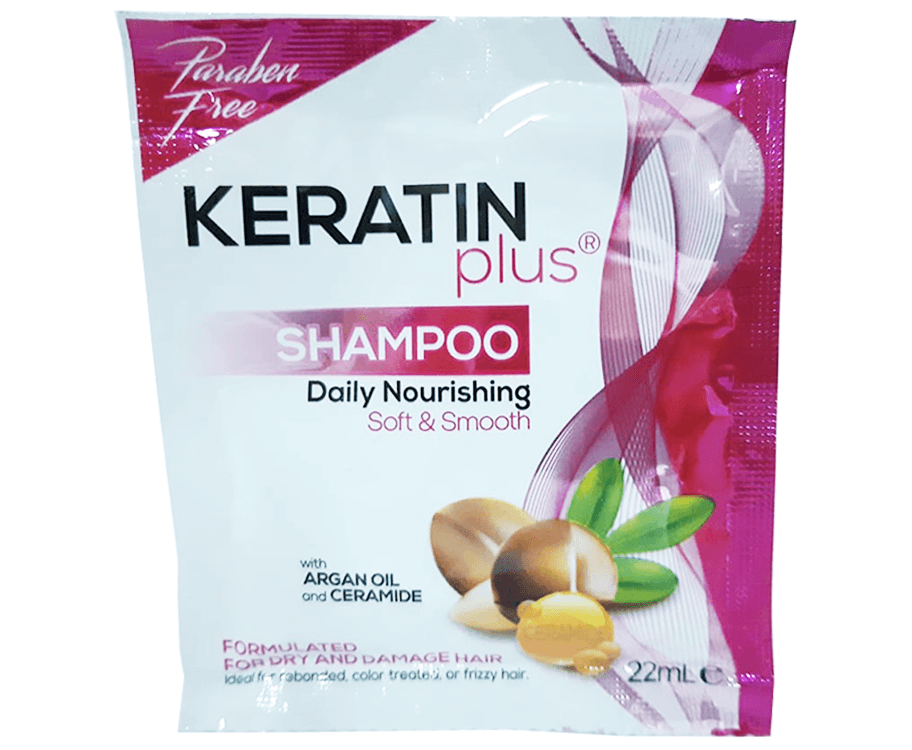 Keratin Plus Daily Nourishing Soft & Smooth Shampoo With Argan Oil and Ceramide 22mL