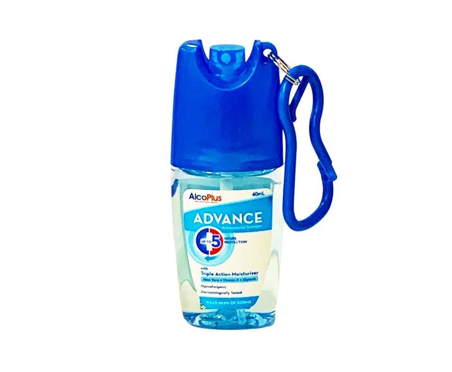 AlcoPlus Advance Antibacterial Sanitizer with Triple Action Moisturizer Aloe Vera + Vitamin E + Glycerin 40mL