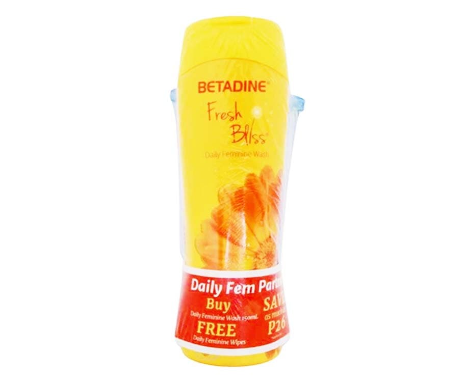Betadine Fresh Bliss Daily Feminine Wash 150mL + Free Daily Feminine Wipes