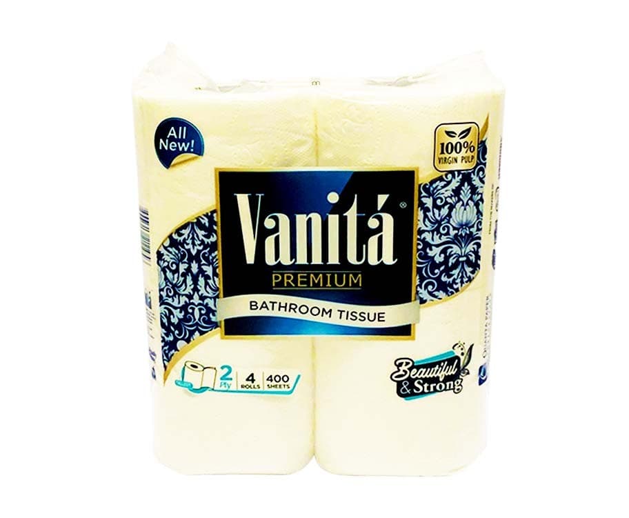 Vanitá Premium Bathroom Tissue 2-Ply 400 Sheets 4 Rolls