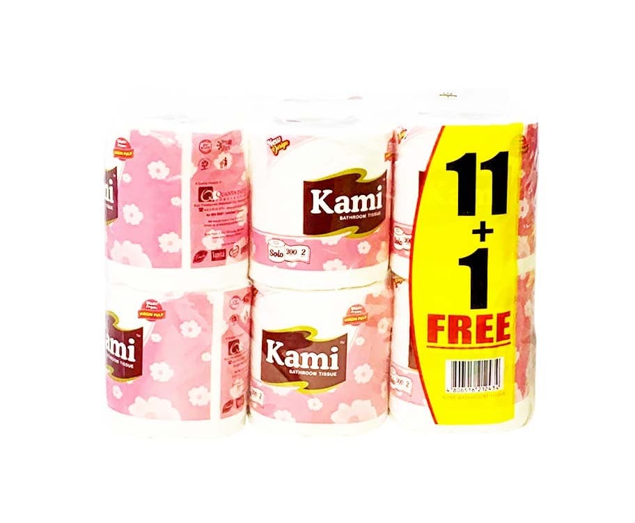 Kami Bathroom Tissue Solo (11+1 Packs x 2-Ply, 150 Pulls, 300 Sheets)