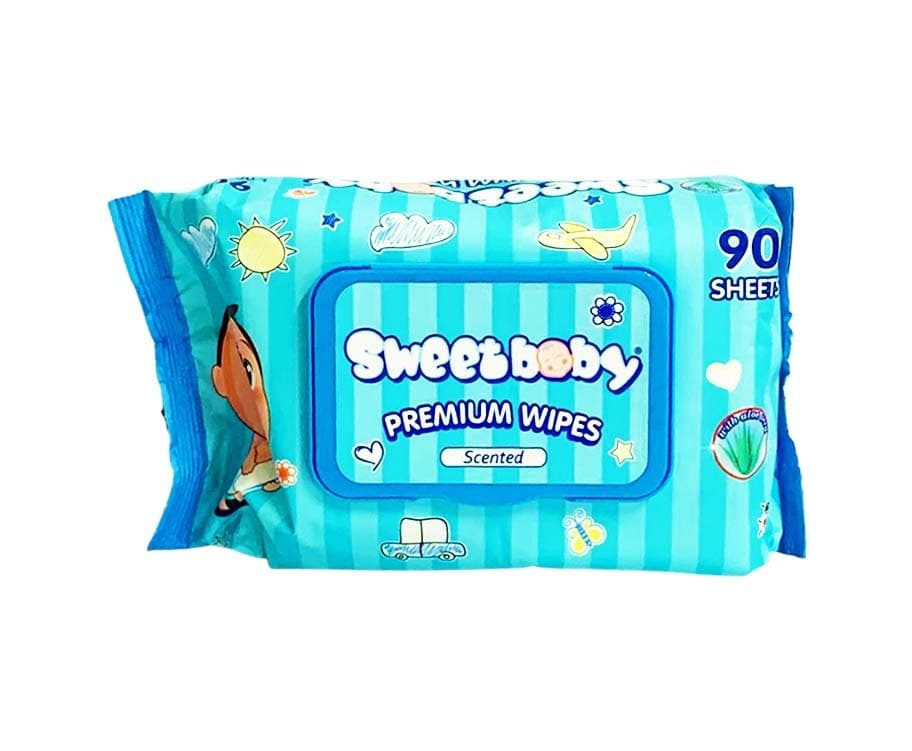 Sweetbaby Premium Wipes Scented with Aloe Vera 90 Sheets